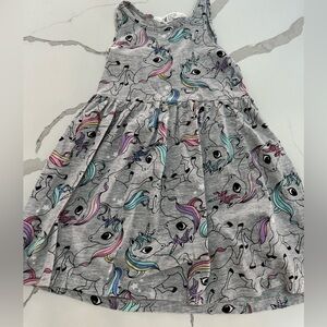 H&M Gray Pink Pleated Sundress Casual